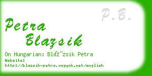 petra blazsik business card